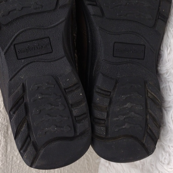 Comfortview Brown Faux Leather Floral Strap Upper Round Toe Low Heel Casual Shoe - Picture 9 of 16